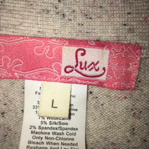 Lux Women's Beige Pullover Sweater SS Size Large - Picture 2 of 6